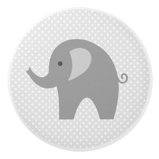 Aangepaste grijze olifantenklep voor kleuter- en l keramische knop (Voorkant)