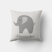 Aangepaste grijze olifantenwerpkussens voor kleute kussen (Achterkant)
