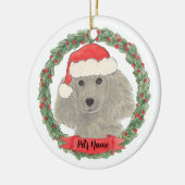 Aangepaste grijze Silver Poodle Keramisch Ornament (Links)
