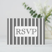 Aangepaste grijze streep RSVP-kaarten Kaart (Staand voorkant)