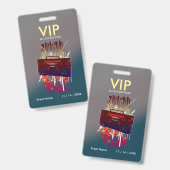 Aangepaste grijze teal-gradiënt VIP-pas voor evene Badge (Voor- en achterkant)