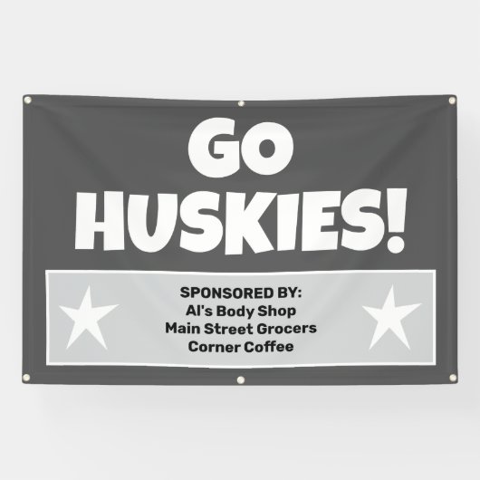 Aangepaste grijze teambanner spandoek (Horizontaal)