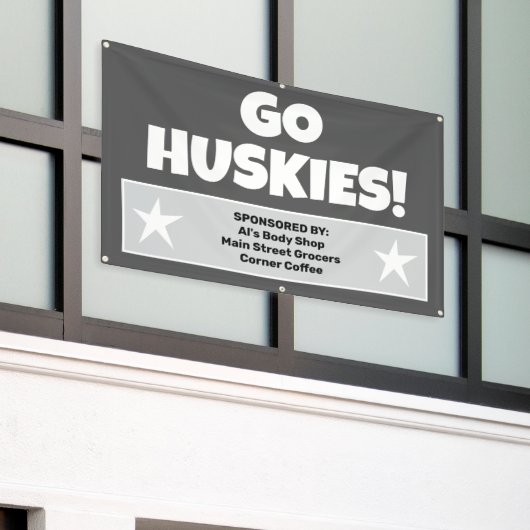 Aangepaste grijze teambanner spandoek (Buitenkant Gebouw)