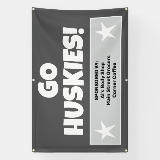 Aangepaste grijze teambanner spandoek (Verticaal)