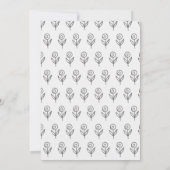 Aangepaste grijze witte bloemen College trunk Kaart (Achterkant)