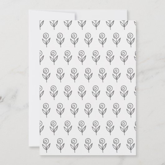 Aangepaste grijze witte bloemen College trunk Kaart (Achterkant)