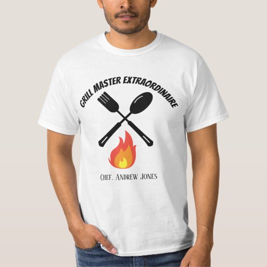 Aangepaste Grill Master Buitengewone grappige gril T-shirt (Voorkant)
