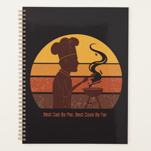 Aangepaste Grill Master Papa Retro Zonsondergang G Planner (Voorkant)