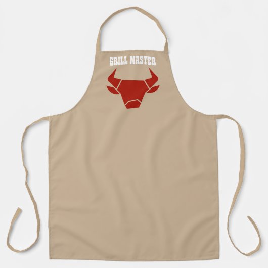 Aangepaste Grill Master Red Bull Head Schort (Voorkant)