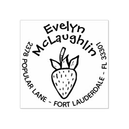 Aangepaste grillige aardbei retour adres stempel