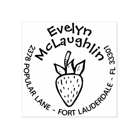 Aangepaste grillige aardbei retour adres stempel (Afrduk)
