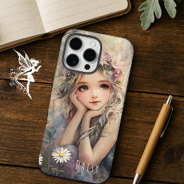 Aangepaste grillige Daisy Fairy Pastel Waterverf iPhone 16 Pro Max Hoesje