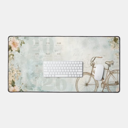 Aangepaste  grillige fietskalender 2026 bureaumat (Keyboard & Muis)