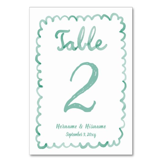 Aangepaste grillige Fun Hand getekend Olive Green  Kaart (Voorkant)