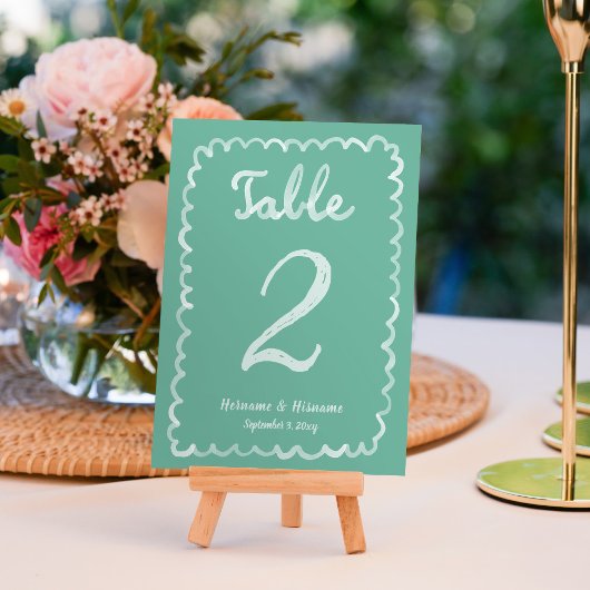 Aangepaste grillige Fun Hand getekend Olive Green  Kaart