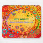 Aangepaste grillige harten bloem empowering geeste muismat (Voorkant)