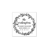 Aangepaste grillige laurel krans retour adres rubberstempel (Afrduk)