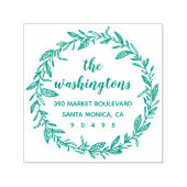 Aangepaste grillige laurel krans retour adres  zelfinktende stempel (Design)