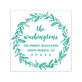 Aangepaste grillige laurel krans retour adres  zelfinktende stempel