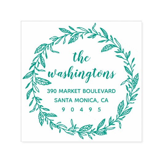 Aangepaste grillige laurel krans retour adres  zelfinktende stempel (Design)