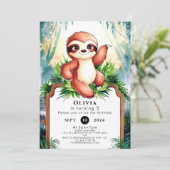 Aangepaste grillige luiaard verjaardag kaart (Staand voorkant)