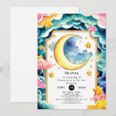 Aangepaste grillige maan verjaardag kaart (Voorkant / Achterkant)