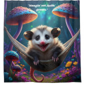 Aangepaste grillige Opossum Psychedelic Hippie Douchegordijn (Voorkant)