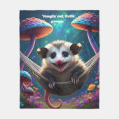 Aangepaste grillige Opossum Psychedelic Hippie Fleece Deken (Voorkant)