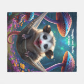 Aangepaste grillige Opossum Psychedelic Hippie Fleece Deken (Voorkant (Horizontaal))