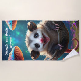 Aangepaste grillige Opossum Psychedelic Hippie Strandlaken