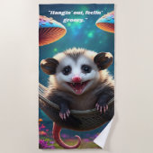 Aangepaste grillige Opossum Psychedelic Hippie Strandlaken (Voorkant)