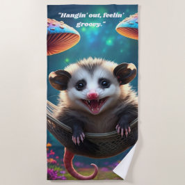Aangepaste grillige Opossum Psychedelic Hippie Strandlaken