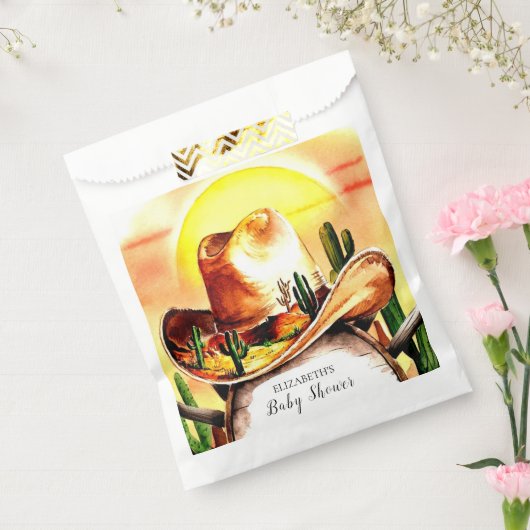 Aangepaste grillige Pastel Cowboy Baby shower Bedankzakje (Gezegeld)