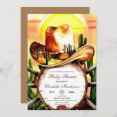 Aangepaste grillige Pastel Cowboy Baby shower Kaart (Voorkant / Achterkant)