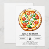 Aangepaste grillige pizza verjaardag kaart (Voorkant / Achterkant)