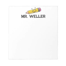 Aangepaste grillige plezier glimlachende potlood b notitieblok