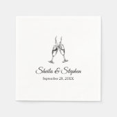 Aangepaste grillige wijnglazen cocktail bruiloft servet (Voorkant)