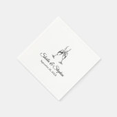 Aangepaste grillige wijnglazen cocktail bruiloft servet (Hoek)