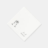 Aangepaste grillige wijnglazen Initialen bruiloft Servet (Hoek)