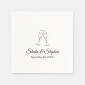 Aangepaste grillige wijnglazen juichen bruiloft servet (Voorkant)