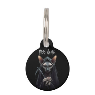 Aangepaste Grim Reaper Sphynx Cat Funny Huisdierpenning