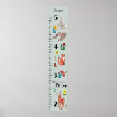 Aangepaste groeimeter met malse bosdieren poster (Voorkant)