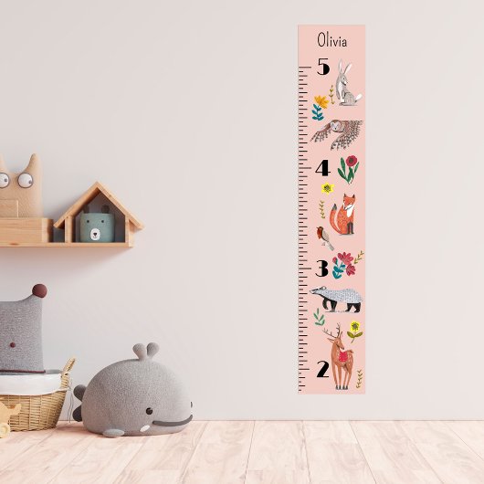 Aangepaste groeimeter met schattige bosdieren poster