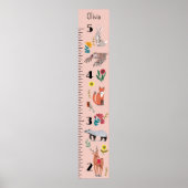 Aangepaste groeimeter met schattige bosdieren poster (Voorkant)