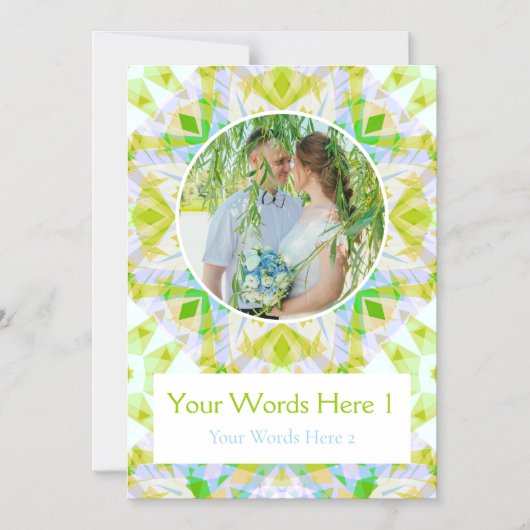 Aangepaste Groen Blauw bruiloft Magnetische dank u Uitnodiging (Voorkant)