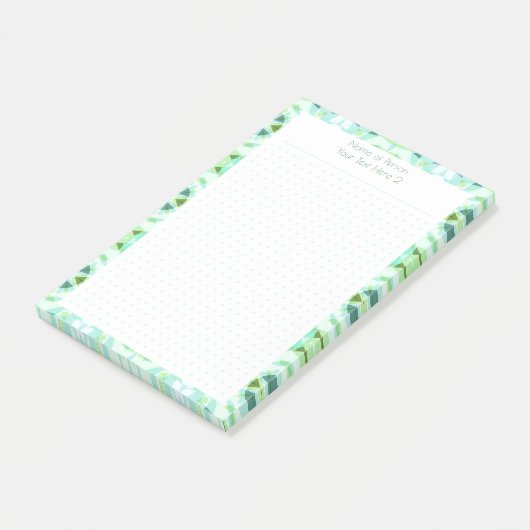 Aangepaste Groen Blauw Dot Grid Student Gift Plann Post-it® Notes (Schuin)