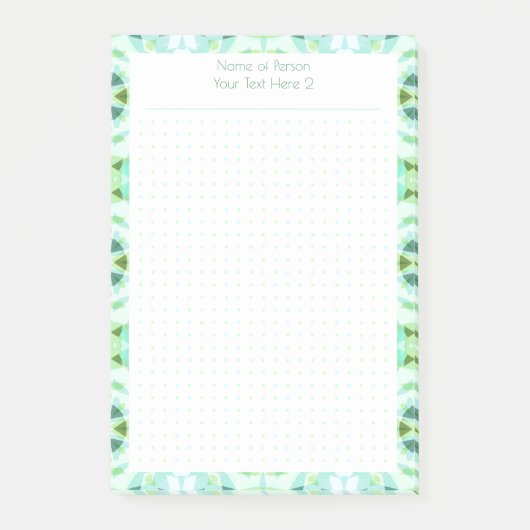 Aangepaste Groen Blauw Dot Grid Student Gift Plann Post-it® Notes (Voorkant)
