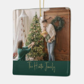 Aangepaste Groen en Goud Minimalistische Boog Fami Keramisch Ornament (Links)