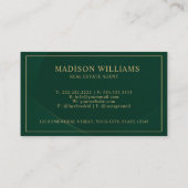 Aangepaste Groen en Goud Patroon Makelaar Visitekaartje (Achterkant)