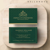 Aangepaste Groen en Goud Patroon Makelaar Visitekaartje